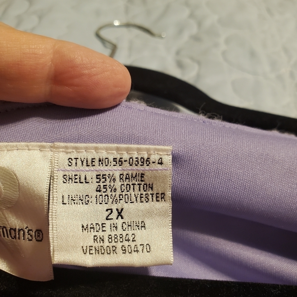 Roamans Purple Crochet top - Picture 6 of 16